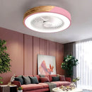 Nordic Pink Round Fan Lamp Ultra-Thin Ceiling Pendant - Axyaa Brand