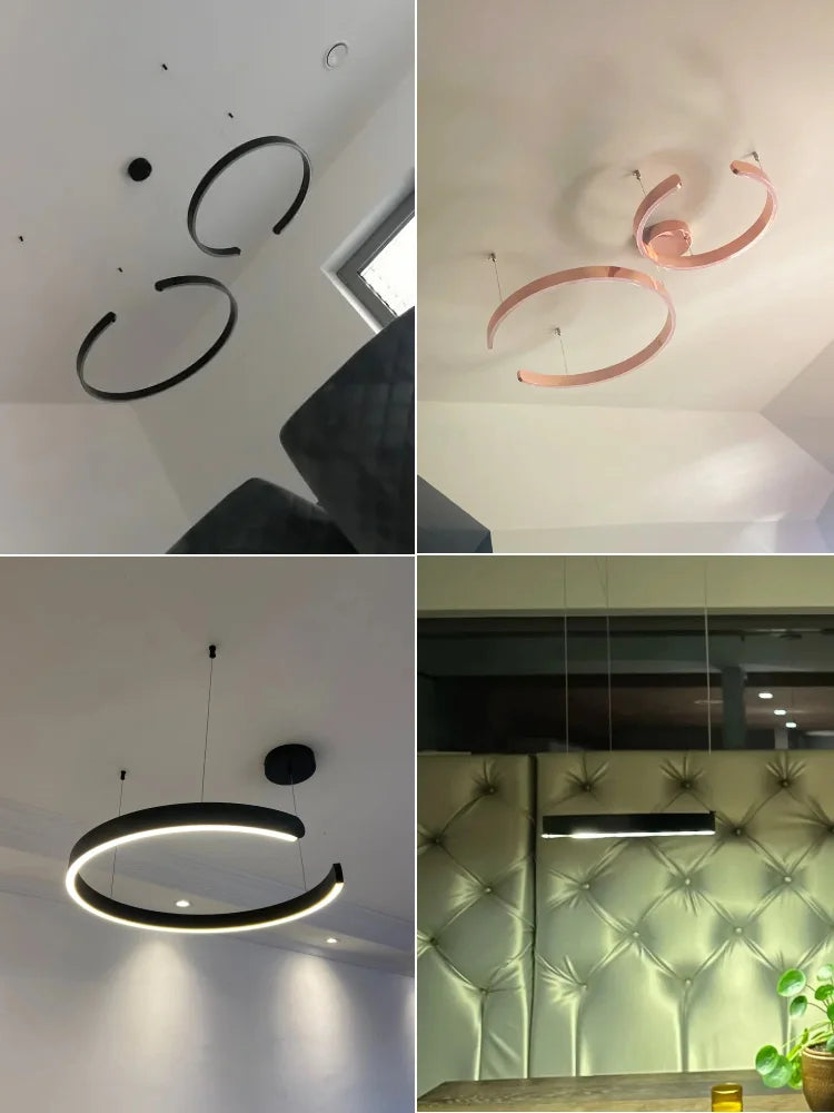 Axyaa Nordic LED Ring Chandelier for Modern Home Decor