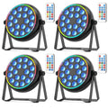 Axyaa RGBW LED Par Light 4IN1 DJ Party Lights with Remote Control