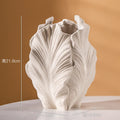 Axyaa Beige Matte Ceramic Vase Nordic Art Flower Pampas Grass Tabletop Decor
