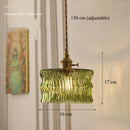 Axyaa Green Glass Pendant Lamp: Retro Nordic Luxury LED Chandelier for Home Decor