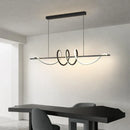 Axyaa Modern LED Dining Chandelier Linear Wavy Pendant Lights for Home Decor