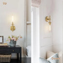 Axyaa Nordic Golden Glass Double Head Wall Lamp for Modern Living Spaces
