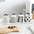 Axya Hand-Drawn Ceramic Seasoning Jar Set