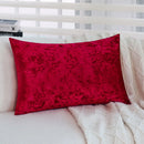 Axyaa Red Ice Velvet Pillow Cover - Modern Home Decor & Soft Cushion Cover