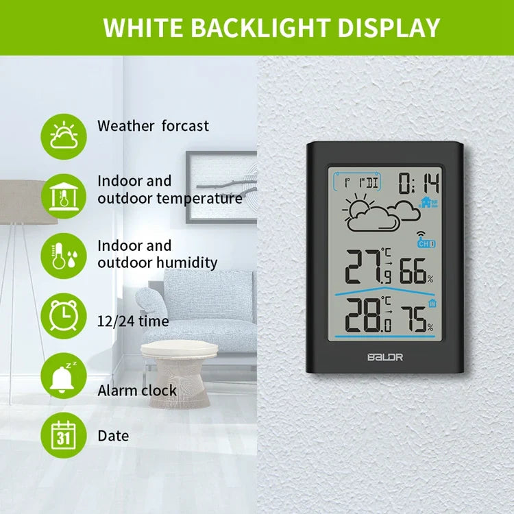 Axyaa Digital Weather Station Hygrometer Thermometer with Wireless Sensor