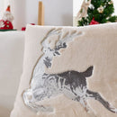 Axyaa Christmas Deer Star Pillow Cover - Cozy Soft Plush Striped 45x45cm