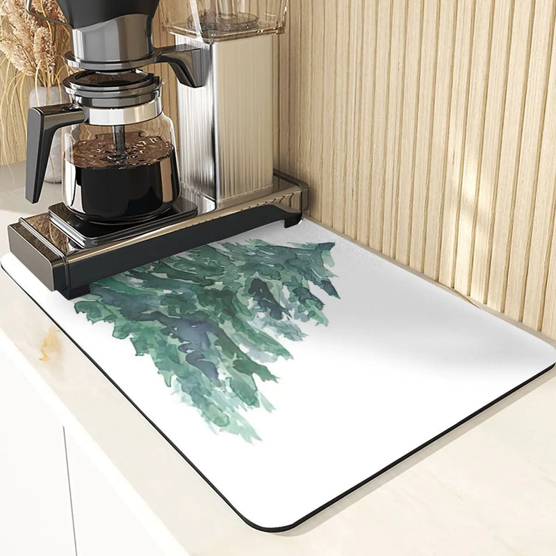 Axyaa Christmas Tree Printed Kitchen Drying Mat