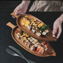 Axyaa Acacia Wood Leaf Plate - Light Luxury Tea Tray & Sushi Snack Plate