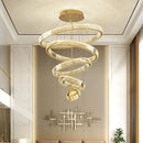 Axyaa Dimmable Crystal Chandelier: Modern LED Pendant Light for Stairs, Luminaria Fixtures