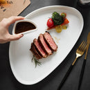 Axyaa Solid Color Ceramic Dinner Plate Set for Restaurant and Home Tableware