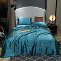 Axyaa Embroidered Washed Silk Ice Silk Tencel Summer Quilt - Fade-Resistant, Cool