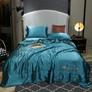 Axyaa Embroidered Washed Silk Ice Silk Tencel Summer Quilt - Fade-Resistant, Cool
