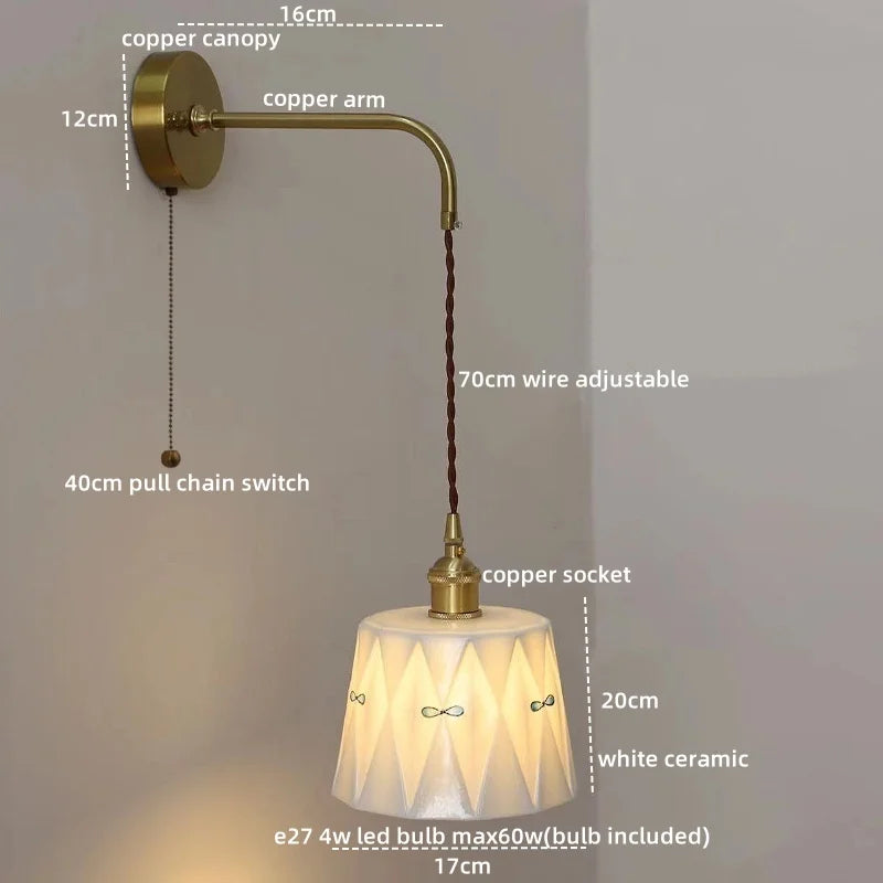 Axyaa Ceramic Hand-painted LED Wall Light Fixture for Modern Spaces