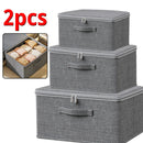 Axyaa Foldable Storage Boxes with Lid - Large Capacity Organizer for Wardrobe