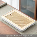 Axyaa Bamboo Tea Tray with Drainage, Modern Design, Small Size for Home and Hotel