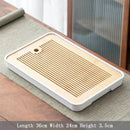 Axyaa Bamboo Tea Tray with Drainage, Modern Design, Small Size for Home and Hotel