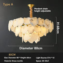 Axyaa Marble Led Chandelier: Nordic Round Pendant Light for Living Room, Restaurant, & Bedroom
