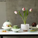 Axyaa Glass Vase Set for Home Decor and Aromatherapy