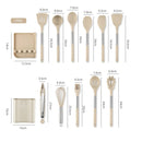 Axyaa 13-Piece Silicone Kitchen Utensil Set with Stainless Steel Handles and Storage Bucket