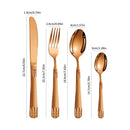 Axyaa Rose Gold Stainless Steel Cutlery Set - 24pcs Family Hotel Dining Kit
