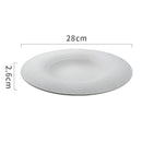 Axyaa Matte Stone Pattern Ceramic Shallow Plate for Sushi, Steak, Salad & Desserts