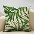 Axyaa Tropical Palm Leaf Cushion Cover 45x45cm Linen Pillowcase