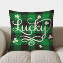 Axyaa Lucky Green Plaid Shamrock Throw Pillow Cover