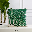 Axyaa Green Cactus Linen Pillow Cover 45x45cm for Home Decor sofa, Bedside, Office