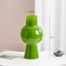Axyaa Green Glass Vase Hydroponics Plant Pot for Table Decoration Aesthetic Floral Room Decor