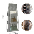Axyaa Hanging Handbag Organizer 6 Pocket Closet Waterproof Storage Bag