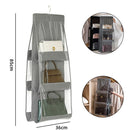 Axyaa Hanging Handbag Organizer 6 Pocket Closet Waterproof Storage Bag
