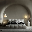 Axyaa Marble Copper Wall Lamp Round Modern Luxury LED Light