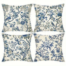 Axyaa Blue Floral Bird Pattern Pillowcase - Home Decor Brand