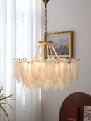 Axyaa French Feather Pendant Chandelier for Luxury Glass Home Decor