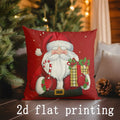 Axyaa Christmas Santa & Snowman Pattern Cushion Cover for Sofa, Bedroom, Car