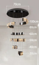 Axyaa Crystal Chandeliers: Modern LED Ceiling Hanging Light for Living Room
