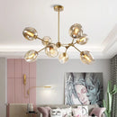 Axyaa LED Glass Chandelier for Modern Indoor Lighting Decor