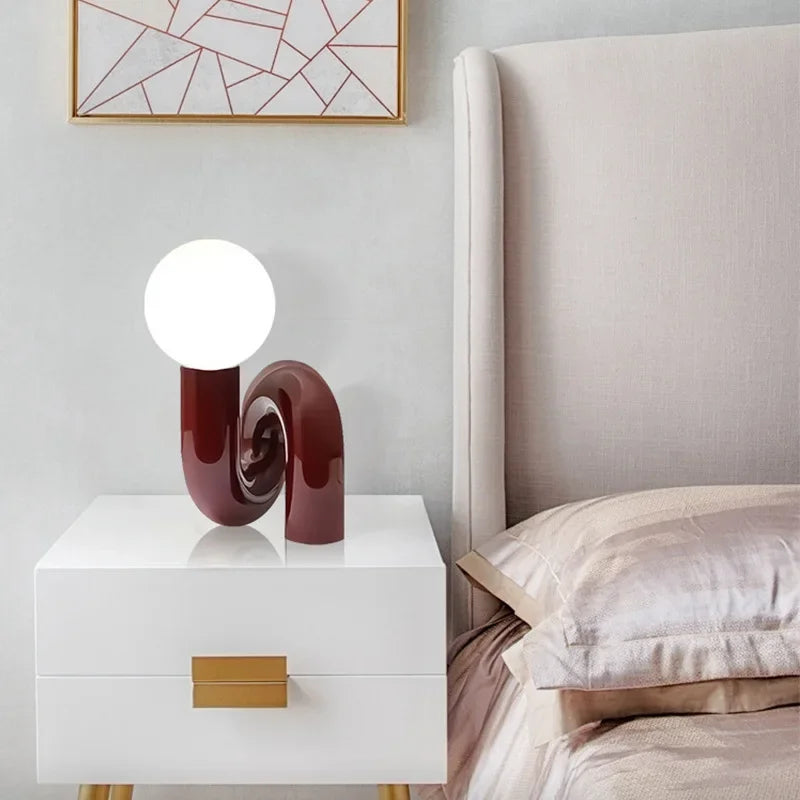 Axyaa Nordic Red Modern Children's Bedroom Bedside Soft Decoration Light Luxury Table
