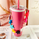 Axyaa Silicone Handle Strap for Stanley Straw Cup - Cute & Colorful Star Design