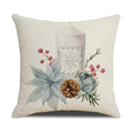 Axyaa Christmas Birds Pillowcase 45X45cm Linen Cushion Cover for Sofa