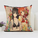 Axyaa Anime Peach Pillow Cover for Sofa Car Decoration, Polyester Cushion Case