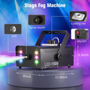 Axyaa 1500W RGB Fog Machine with 6 LED Lights & Remote Control for Stage Effects