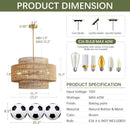 Axyaa 6-Light Rattan Hanging Chandelier for Kitchen, Bedroom, Living Room