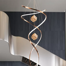 Axyaa Crystal Chandelier Stair Pendant Lamp Living Room Interior Lighting