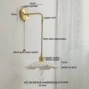 Axyaa Copper Ceramic LED Wall Light with Pull Chain Switch