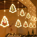 Axyaa Christmas LED Star Circle Fairy Lights USB Curtain Decor