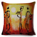 Axyaa Abstract African Woman Decorative Cotton Linen Cushion Cover
