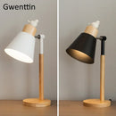 Axyaa Nordic Iron Wood Table Lamps Living Room Bedroom Modern Luminaire