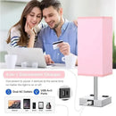 Axyaa LED Desk Lamp with Touch Control, USB-C+A Port, Dual AC Outlets, Rechargeable Battery